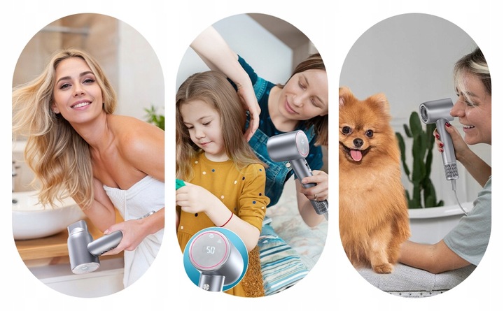 Mocna Suszarka do Włosów Karingbee HS01 Jonizacja 1500W szary