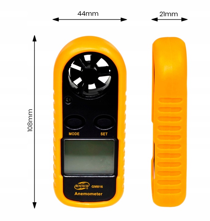 Anemometr Wiatromierz Miernik Prędkości Wiatru i Pomiar Temperatury LCD