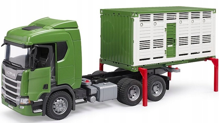 BRUDER 03548 SCANIA TRANSPORTER ZWIERZĄT KROWA CIĘŻARÓWKA DO PRZEWOZU BYDŁA