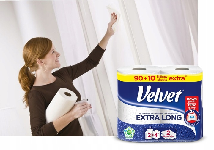 Velvet ręczniki papierowe Extra Long 9x2 rolki 100 listków