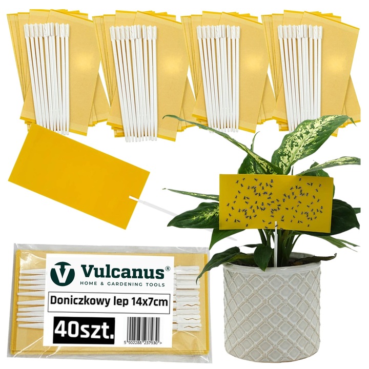 40x Lep Do Doniczek Żółty Na Mszyce Ziemiórki Owady Szkodniki Lepy