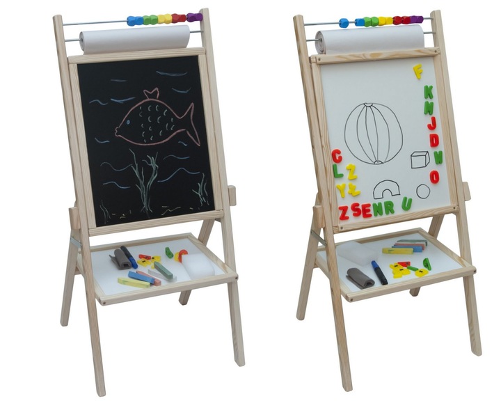 Obrotowa tablica magnetyczna 4w1 papier + dodatki