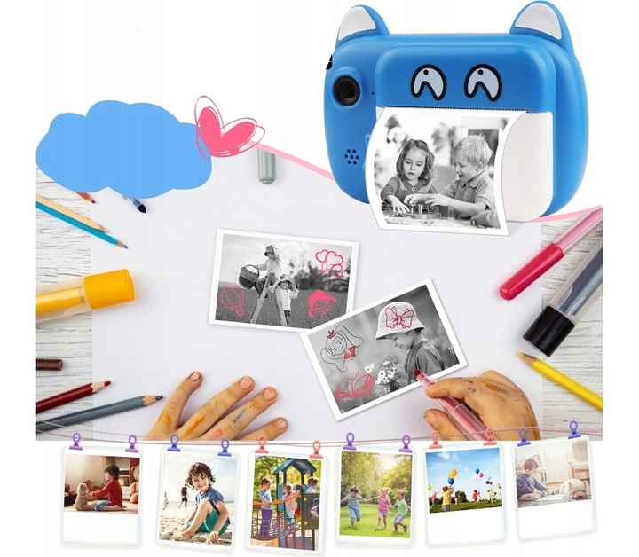 APARAT FOTOGRAFICZNY CYFROWY NATYCHMIASTOWY DLA DZIECI LCD 6,1cm