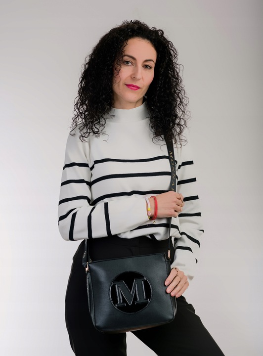 MONNARI Torebka na ramię LISTONOSZKA Pojemna PASEK LOGO PREMIUM