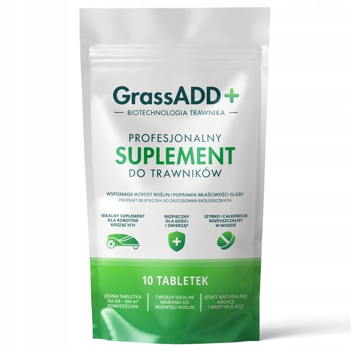 TABLETKI do TRAWNIKA HUMUS bakterie glebowe GrassADD+ do ROBOTA koszącego