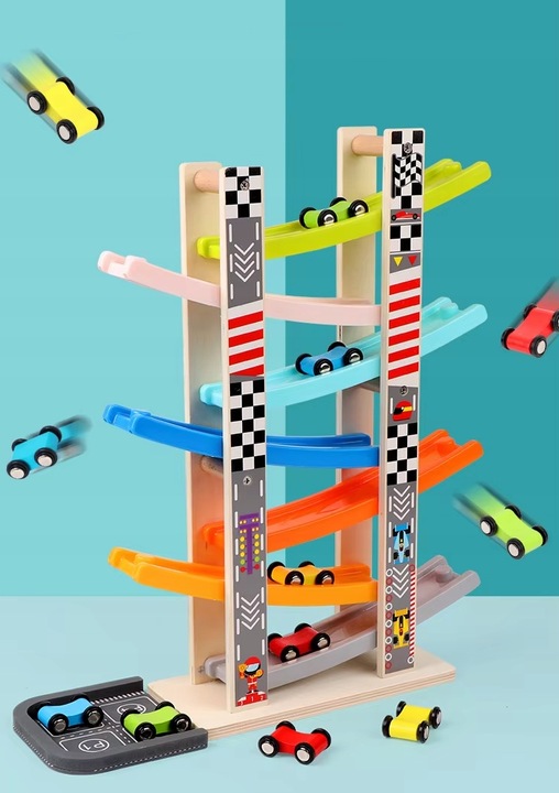 TOR SAMOCHODOWY DUŻY ZJEŻDŻALNIA DLA AUTEK 8szt (W076)