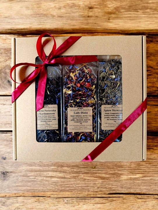 Zestaw Prezentowy 3 Herbat Owocowa Zielona Urodziny Dla Nauczyciela Imienin