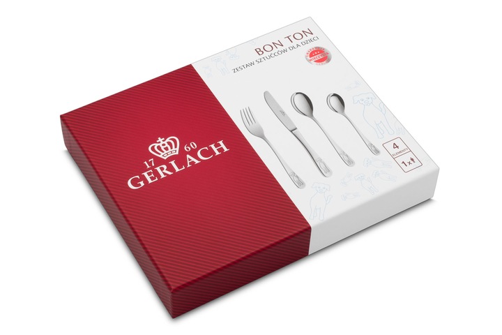 Sztućce dla Dzieci Gerlach Bon Ton Pieski GRAWER Prezent na Chrzest Roczek