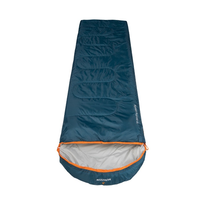 Śpiwór prostokątny Bergson Square 200 EZ Plus niebieski 2w1 Zamek Prawy