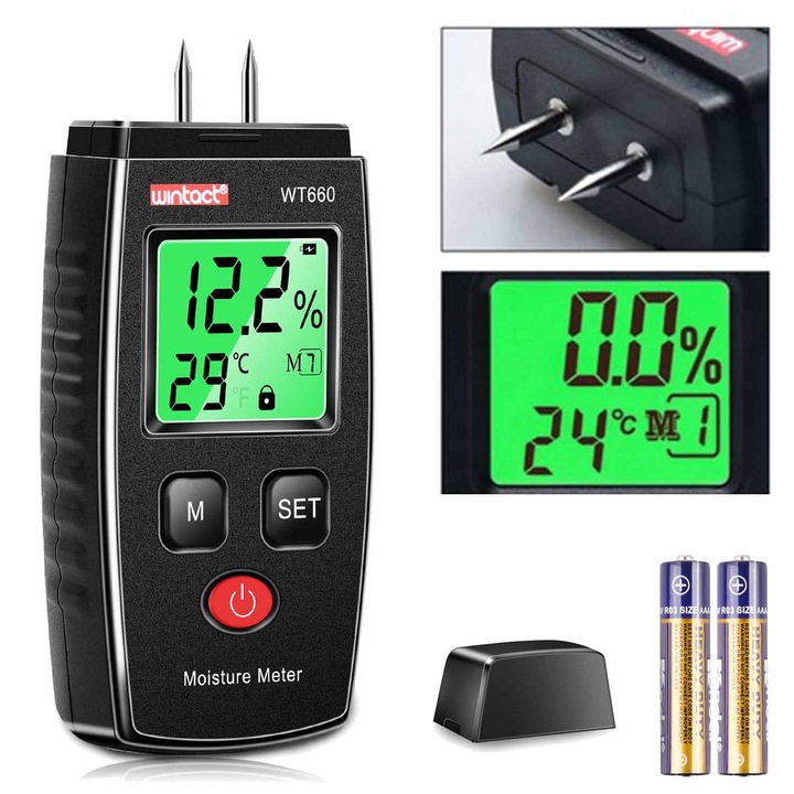 MIERNIK WILGOCI WILGOTNOŚCI WILGOTNOŚCIOMIERZ DREWNA DRZEWA + 2XAKU