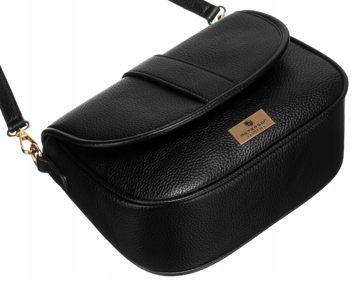 Torebka damska listonoszka PETERSON czarna modna miejska na długim pasku