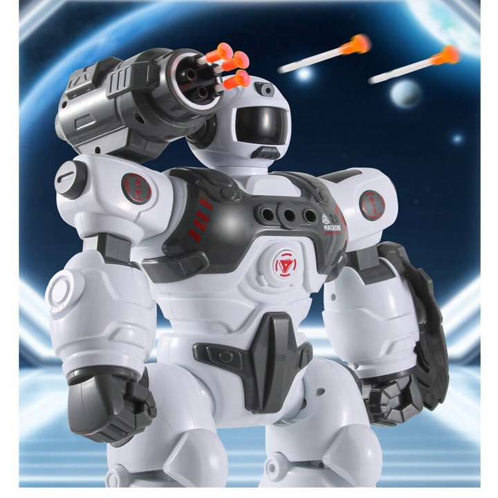 MULTIFUNKCYJNY ROBOT STEROWANY STRZELA STRZAŁKAMI PARĄ PILOT PROGRAMOWANIE