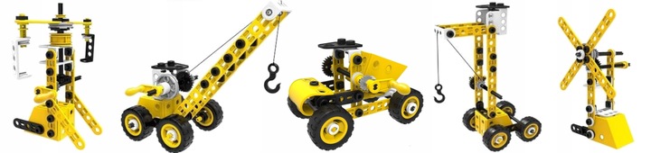 KLOCKI 10w1 KONSTRUKCYJNE EDUKACYJNE POJAZDY BUDOWLANE ZESTAW 112 elementów