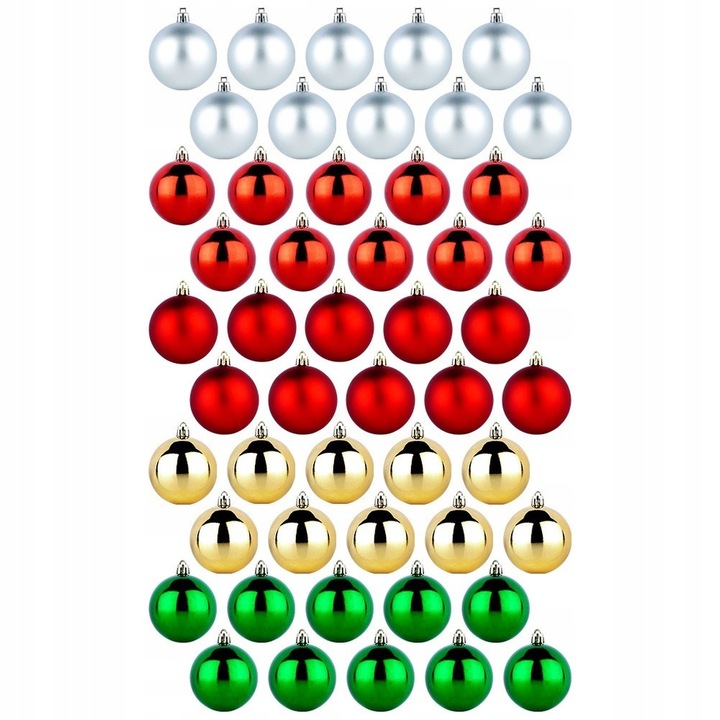 50x Bombki CHOINKOWE świąteczne nietłukące KOLOROWE zestaw bombek choinkę