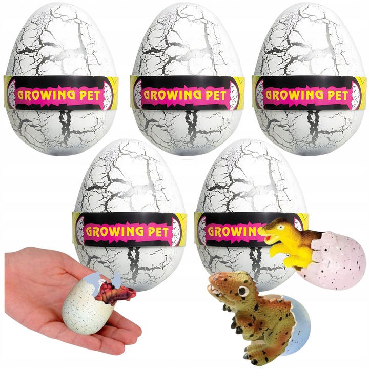 5x JAJO jajko dinozaura wykluwający rosnący DINOZAUR DUŻE NA PREZENT