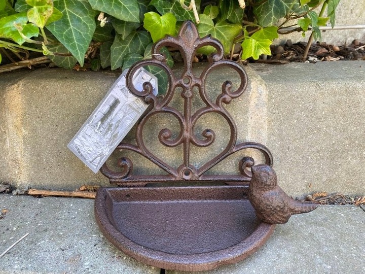 Poidełko Karmnik dla ptaków 17,5x18x10cm żeliwne