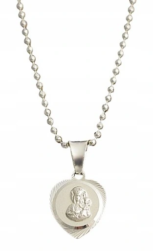 Łańcuszek Srebrny Damski Kulkowy 1,60 mm z Medalikiem pr 925 Grawer Gratis