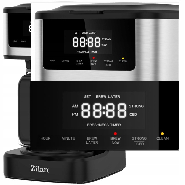 EKSPRES DO KAWY PRZLEWOWY 900W 1800ML PANEL DOTYKOWY