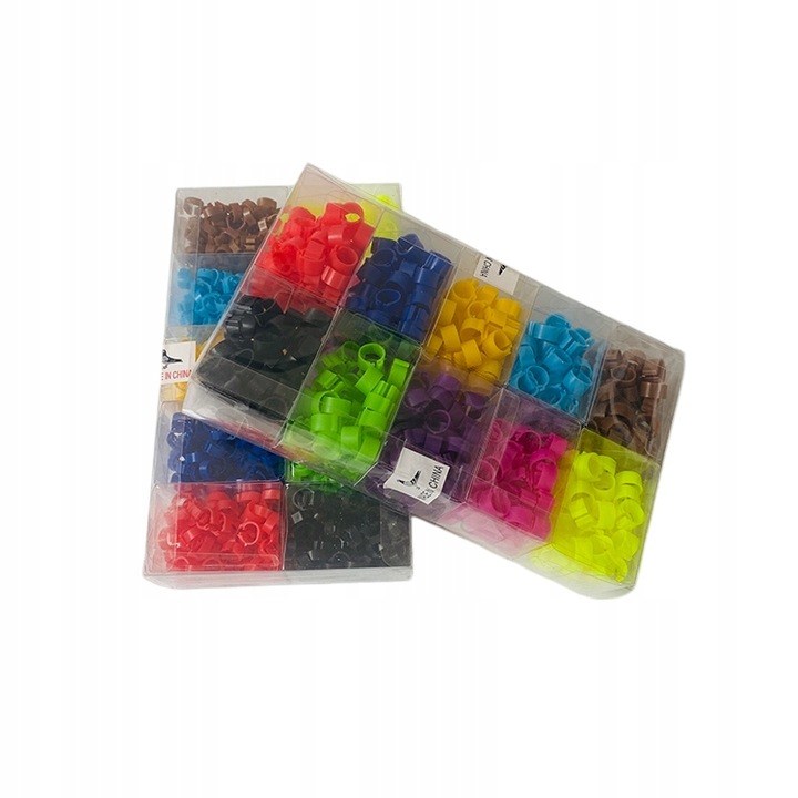 ZNACZNIKI OBRĄCZKI DLA GOŁĘBI PTAKÓW 8 MM PACZKA 500 SZT MIX 10 KOLORÓW