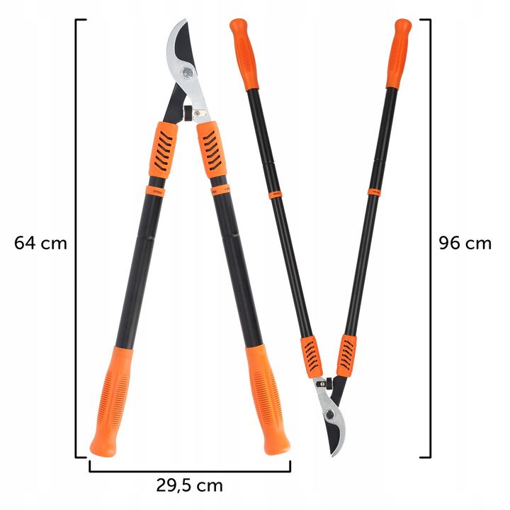 SEKATOR NOŻYCE OGRODOWY RĘCZNY DO GAŁĘZI KRZEWÓW TELESKOPOWY OSTRY SOLIDNY