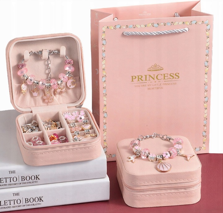 ZESTAW DO ROBIENIA BRANSOLETEK NASZYJNIKÓW PUDEŁO DO PRZECHOWYWANIA PREZENT