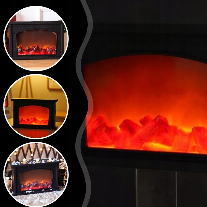 KOMINEK LED LAMPION Z OGNIEM RUCHOMY PŁOMIEŃ ELEKTRYCZNY DEKORACJA ŚWIĘTA