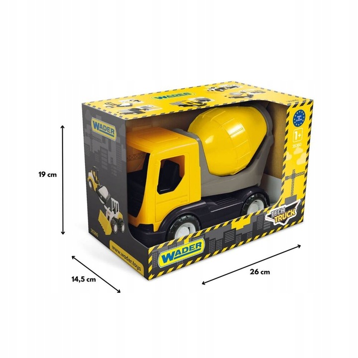 Tech truck betoniarka w kartonie Wader 35363 ruchoma gruszka mieszalnik