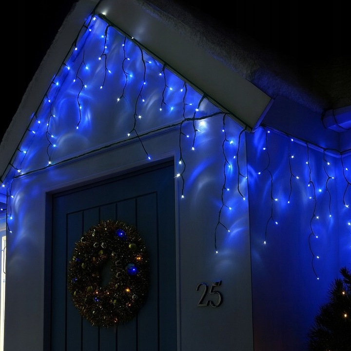Sople 440 LED Girlanda Niebieska Flash Zewnętrzna IP44 31,7m gruby przewód