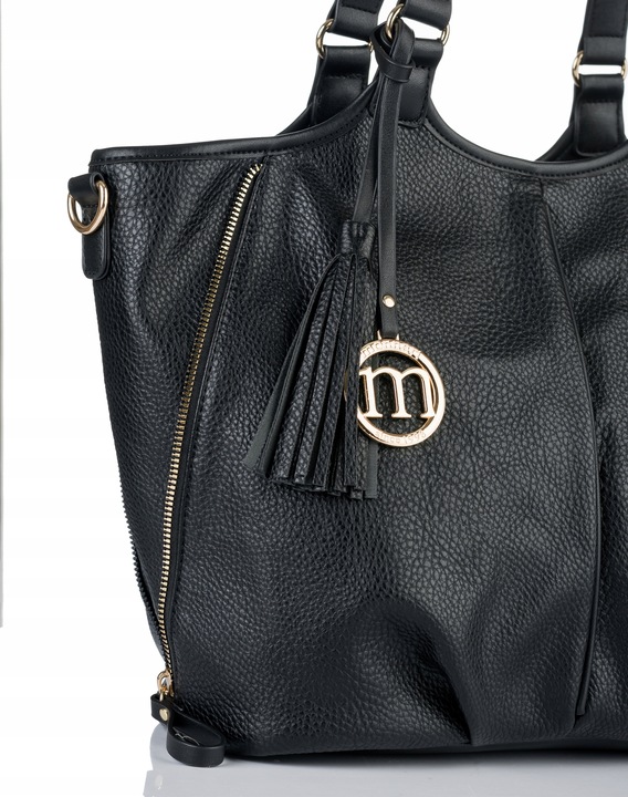 Torebka Damska KLASYCZNA SHOPPER MONNARI NA RAMIĘ Aktówka Czarna Premium