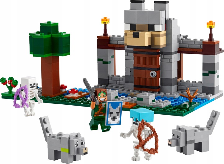 LEGO Minecraft 21261 Wilcza Twierdza Zamek Treser Wilków 2x Szkielet 2xWilk