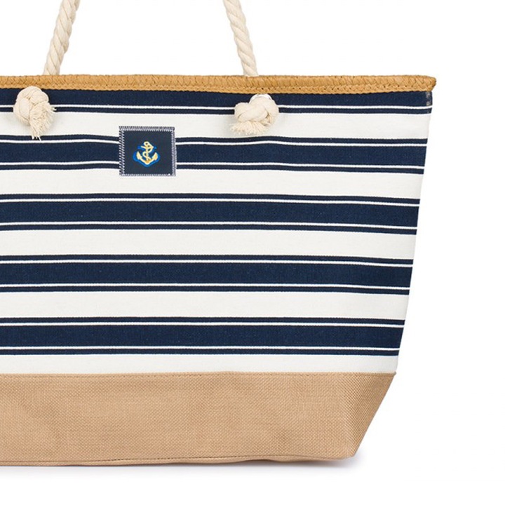 Torba Plażowa Duża Zapinana Na Zamek Torebka Shopper Na Piknik z Podszewką