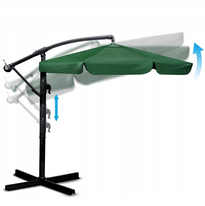 Parasol ogrodowy duży składany z wysięgnikiem pokrowiec 6 segmentów Ø 350cm