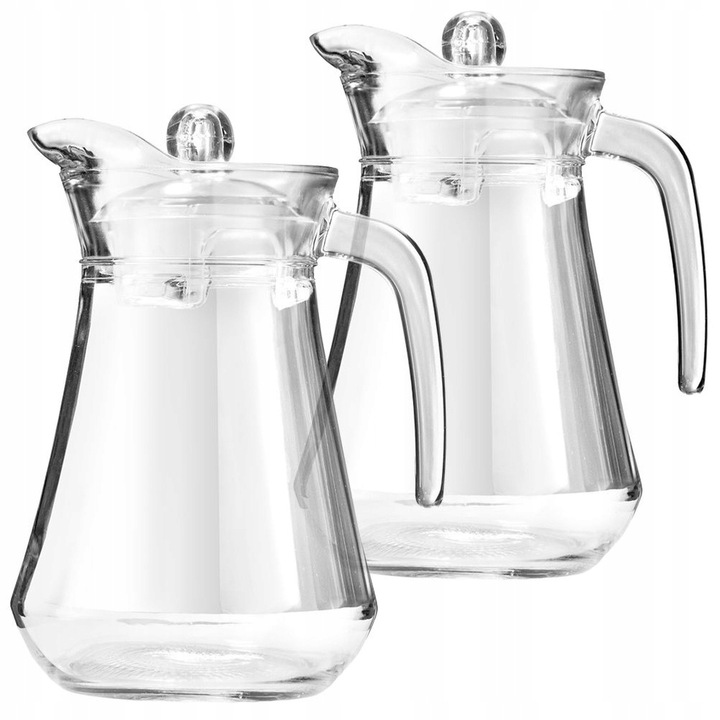 2x Dzbanek NA NAPOJE wodę sok lemoniadę do napojów szklany z pokrywką 1,4L
