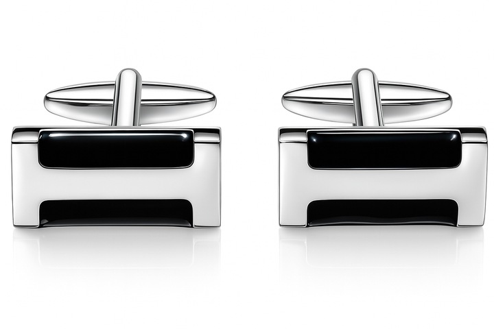 Srebrne spinki do mankietów koszuli stal szlachetna chirurgiczna 316L