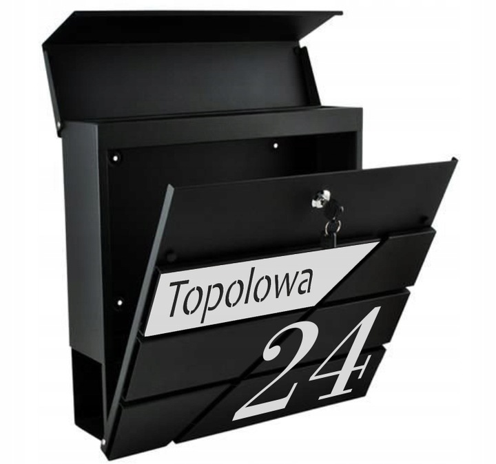 SKRZYNKA NA LISTY Z NUMEREM DOMU ADRESEM DUŻA XXL TABLICZKA NUMER