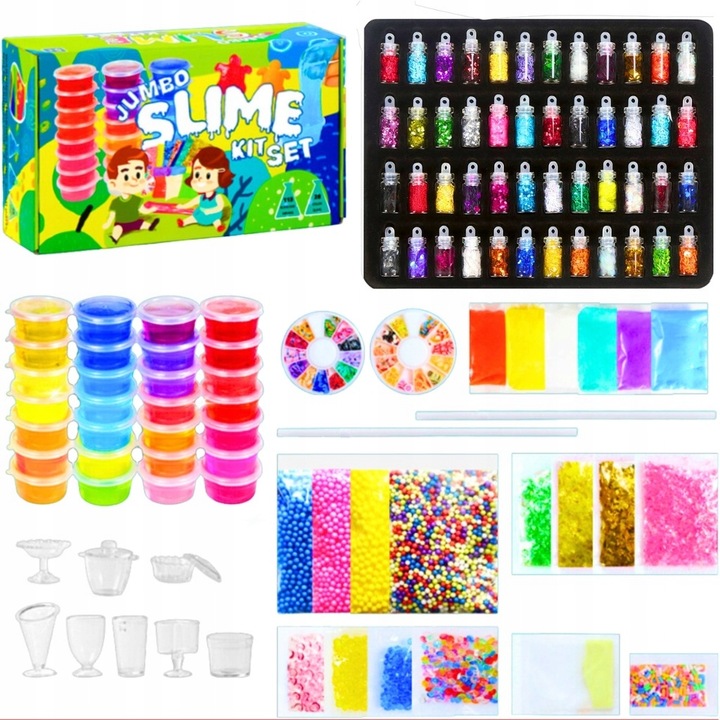 SLIME WIELKI ZESTAW DO ROBIENIA GLUTÓW 128W1 IDEALNY PRZENT DLA DZIECI XXL