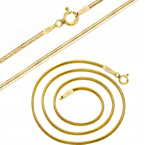 Łańcuszek złoty damski żmijka naszyjnik srebro próba 925 45cm