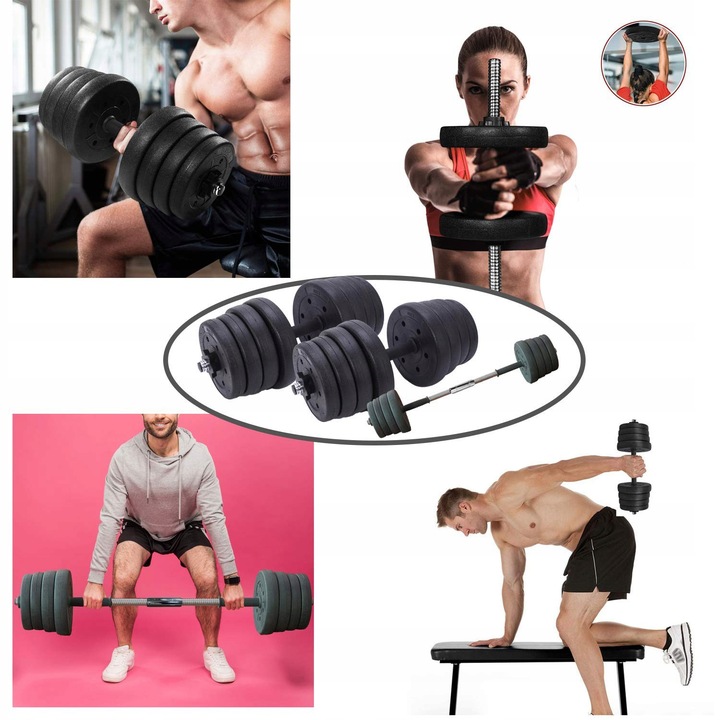 HANTLE DO ĆWICZEŃ REGULOWANE 40kg 2x20 REGULOWANE METALOWE GRYFY SZTANGA