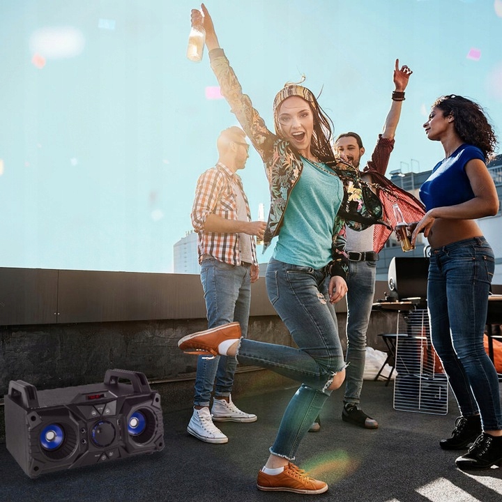 Głośnik bluetooth BOOMBOX BT SD USB AUX akumulator