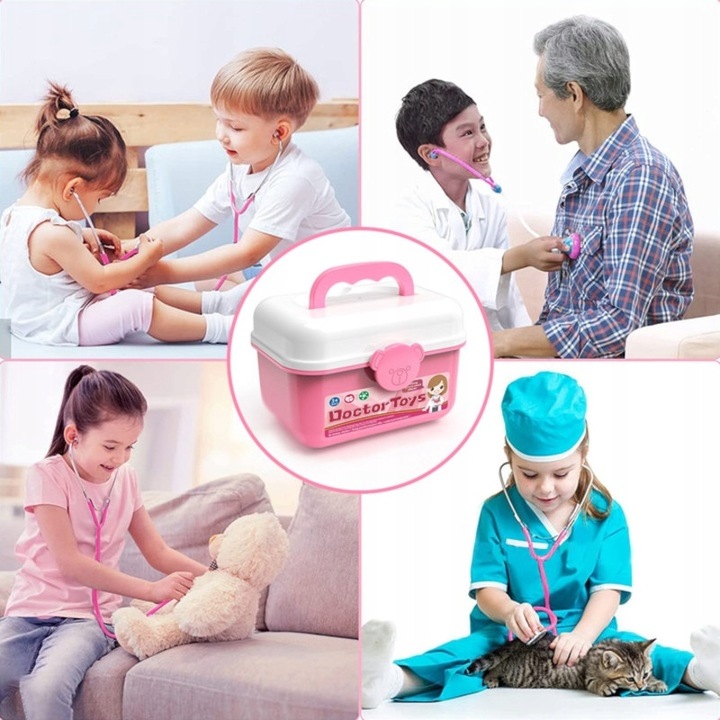 DUŻY ZESTAW LEKARSKI MAŁY LEKARZ DOKTOR W WALIZCE DENTYSTA AKCESORIA 75 EL