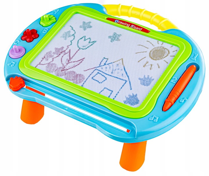 TABLICA MAGNETYCZNA dla dzieci do rysowania ZNIKOPIS 2W1 STOLIK STEMPELKI