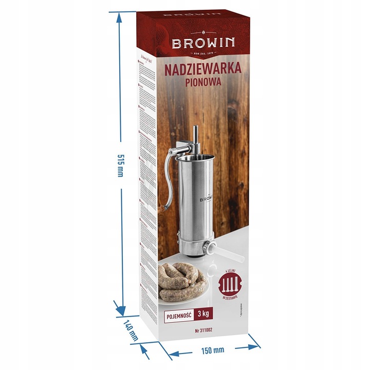 Nadziewarka do kiełbasy pionowa 3kg Browin