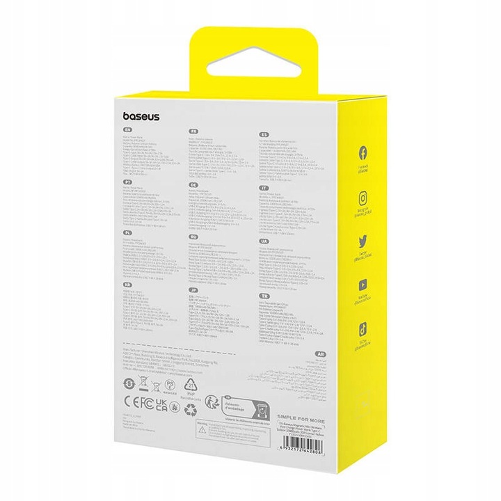 BASEUS MAGNETYCZNY POWERBANK 10000MAH ŁADOWANIE INDUKCYJNE 30W MAGSAFE
