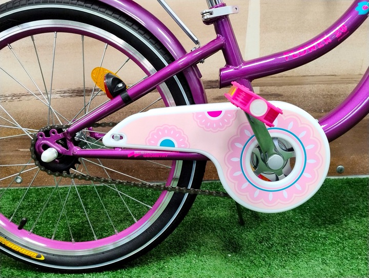 Rower dziecięcy dla dziewczynki FLOWER koło 20 " + wstążki, koszyk, dzwonek