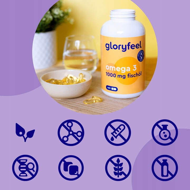 OMEGA 3 DHA EPA W WYSOKICH DAWKACH 1000mg na dawkę 400 kapsułek gloryfeel