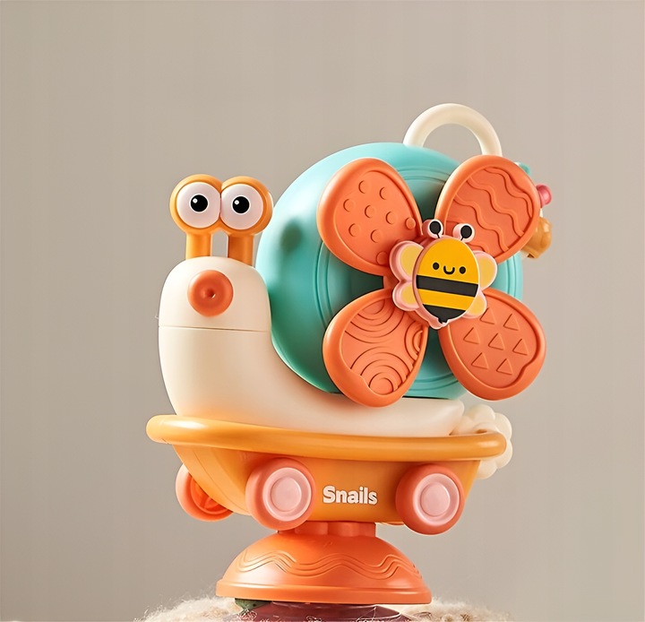 ŚLIMAK SENSORYCZNY JEŻDŻĄCY 4W1 SPINNER Z PRZYSSAWKĄ DLA DZIECI DO KĄPIELI