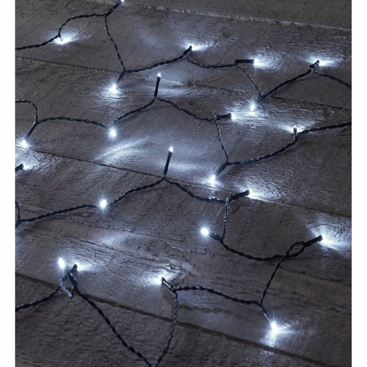 LAMPKI CHOINKOWE 500 LED BIAŁY ZIMNY 100M ŚWIĄTECZNE