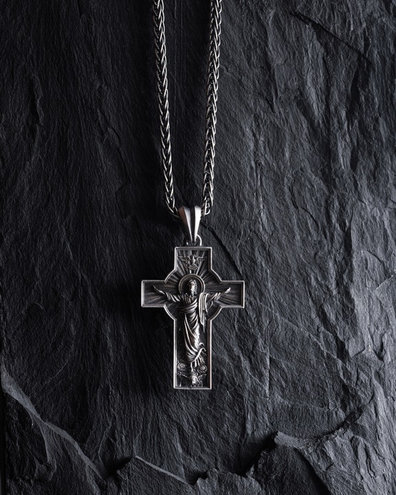 Srebrny krzyż RESURRECTION of JESUS CHRIST