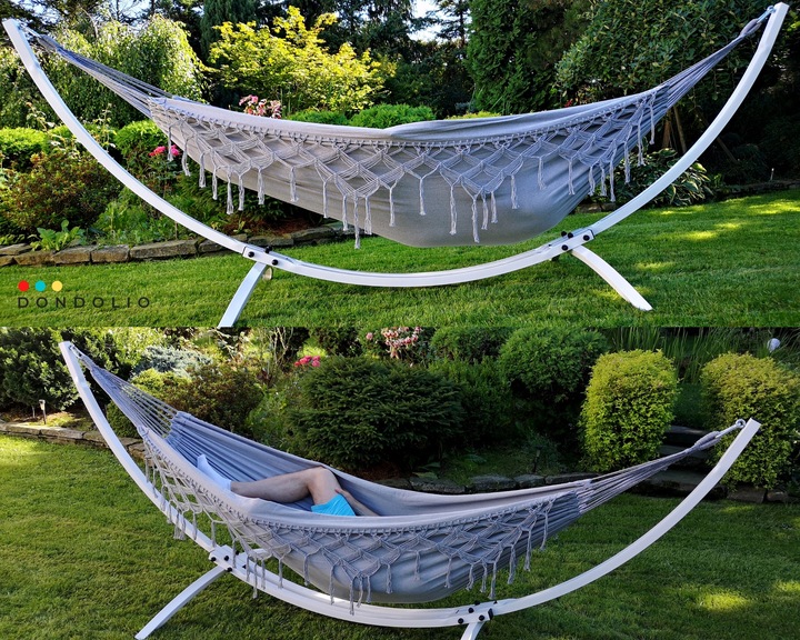 Hamak Brazylijski Dwuosobowy XXL 220kg BOHO makrama Wytrzymały DONDOLIO