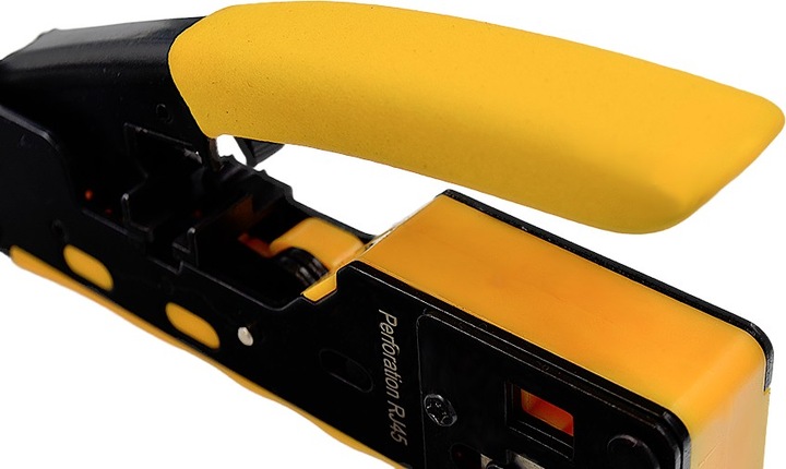 ZACISKARKA WTYKÓW PRZELOTOWYCH RJ45 KAT.5E KAT.6 KAT.6A KAT.7 PASS THROUGH